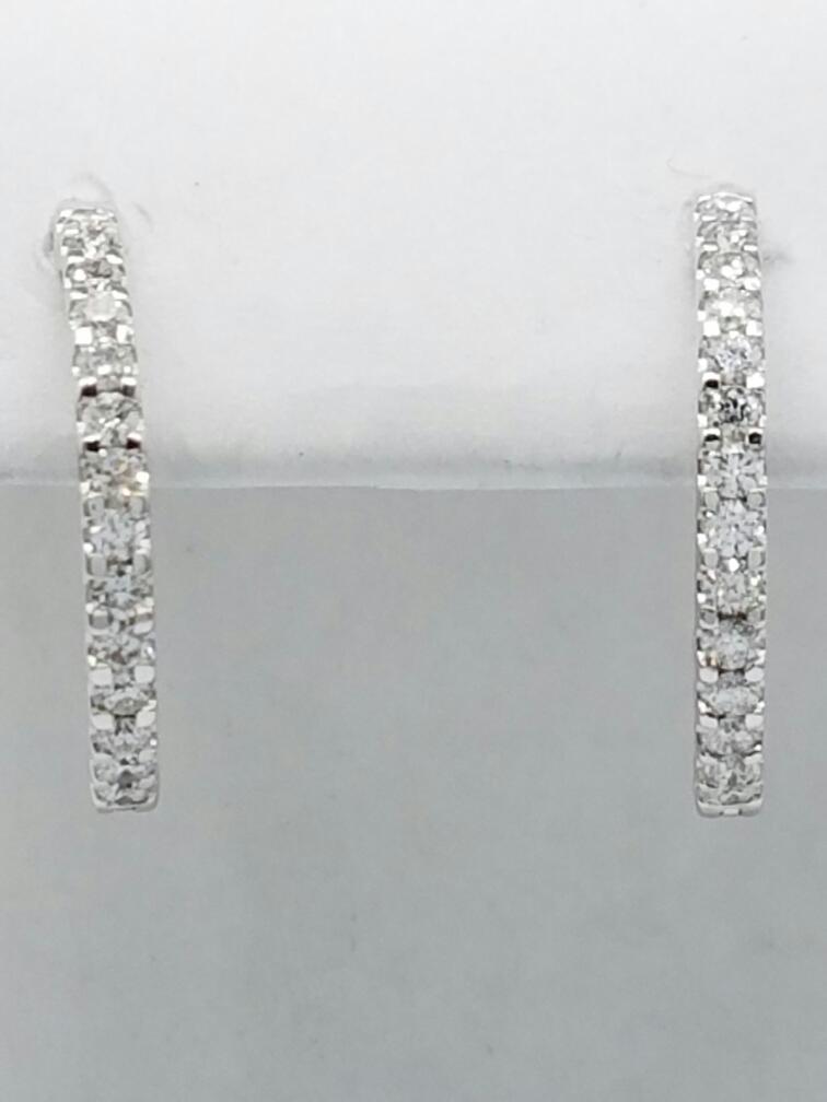 14K White Gold Hoop Earrings