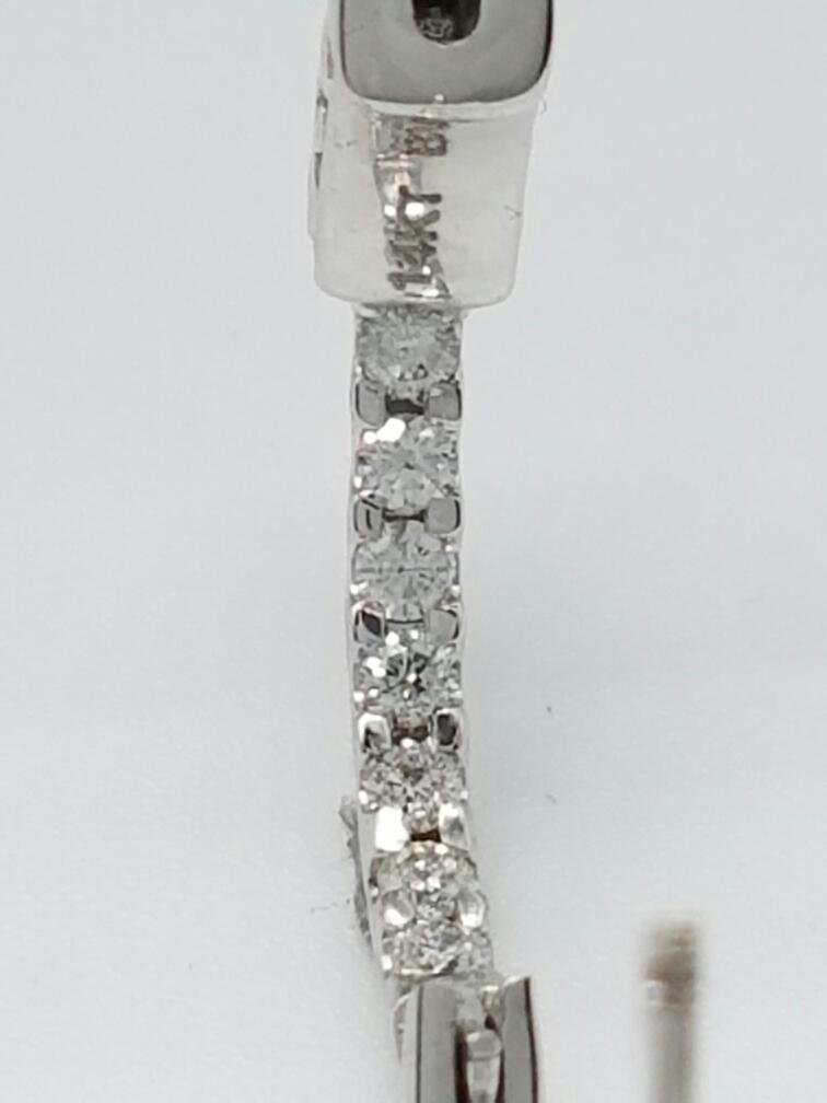 14K White Gold Hoop Earrings