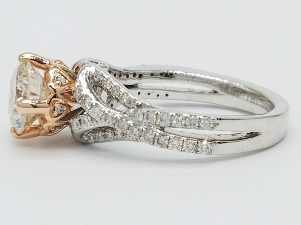 14K Two Tone Gold Diamond Engagement Ring 2.25 Carat T.W. Size 6.5