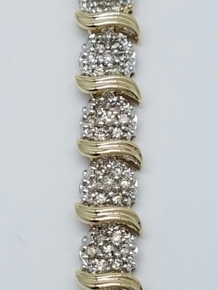 14K Two-Tone Gold Diamond Tennis Bracelet 7