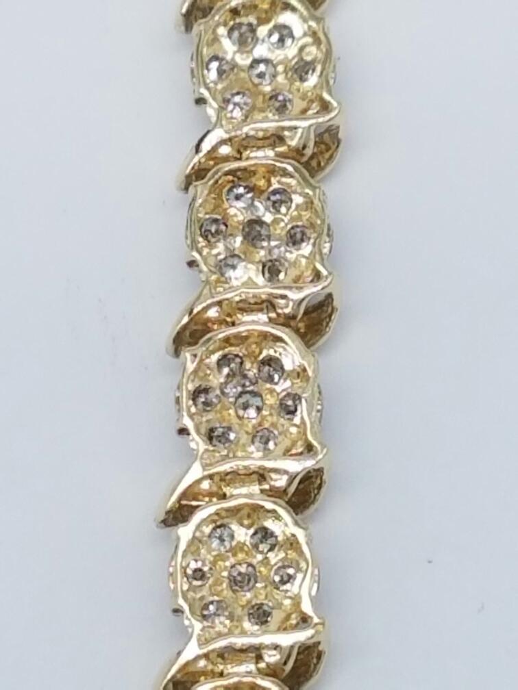 14K Two-Tone Gold Diamond Tennis Bracelet 7