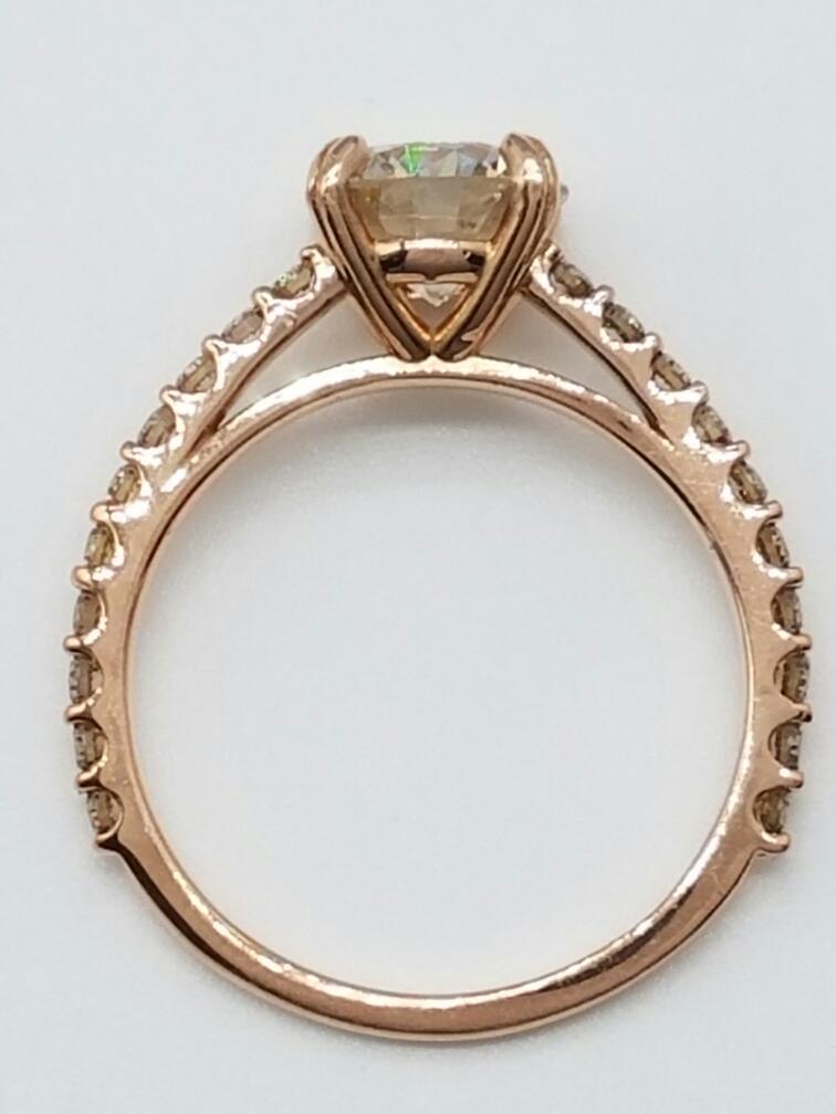 14K Rose Gold Engagement Ring 21 Diamonds 2.05 Carat T.W. Size 7