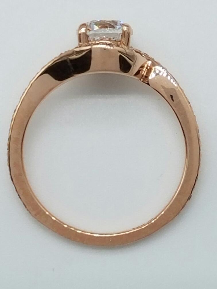 14K Rose Gold Engagement Ring 63 Diamonds 1.24 Carat T.W. Size 7