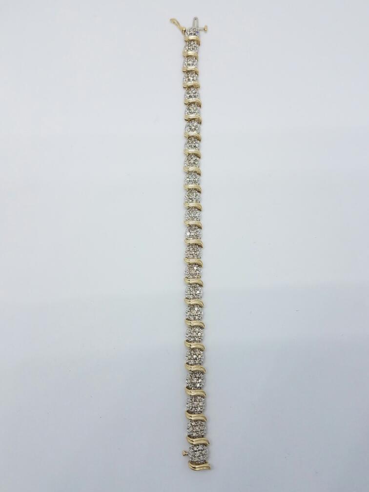 14K Two-Tone Gold Diamond Tennis Bracelet 7